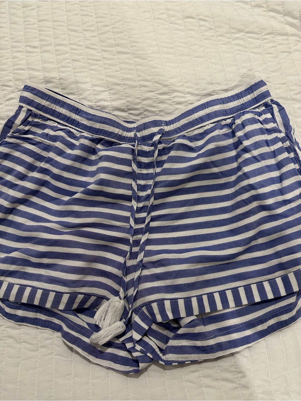 Vineyard Vines Blue and White Striped Women’s Drawstring Shorts